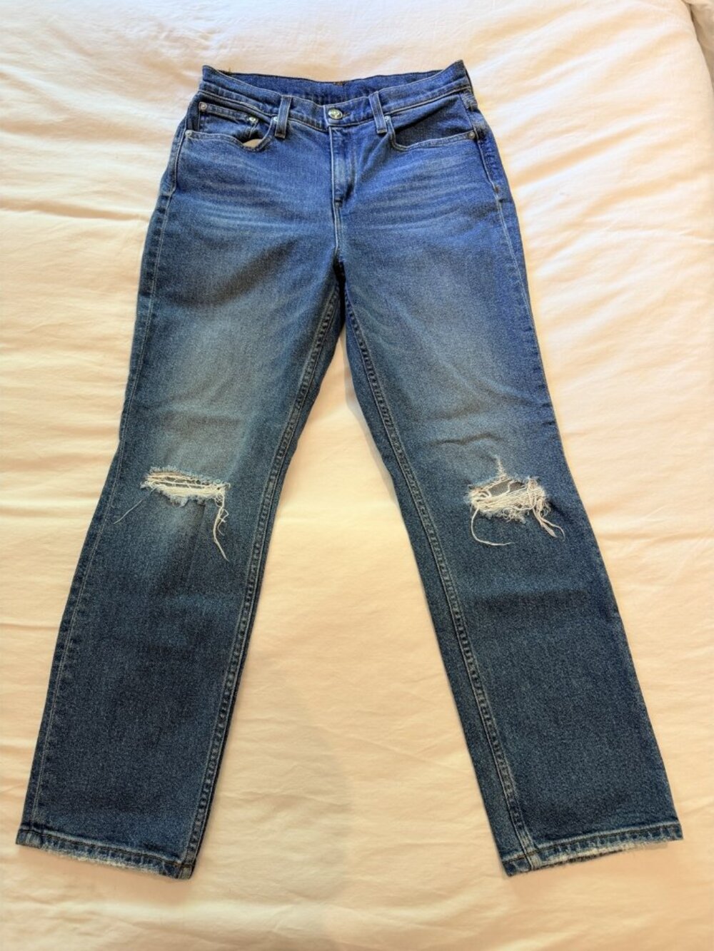 AYR The Yes Yes Yes Jeans Straight Leg Distressed Bye Bye Bye Size 30